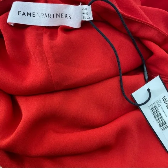 Fame and Partners The Lennox Dress in Cherry Red Size 8 New with Tags - Picture 13 of 15